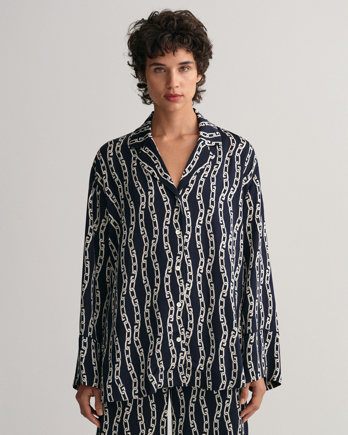 Camisa de pijama Relaxed Fit Chain Print