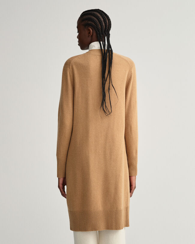 Cárdigan largo de lana