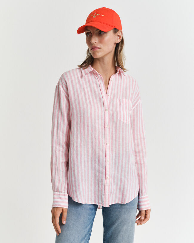 Camisa Relaxed Fit de lino a rayas