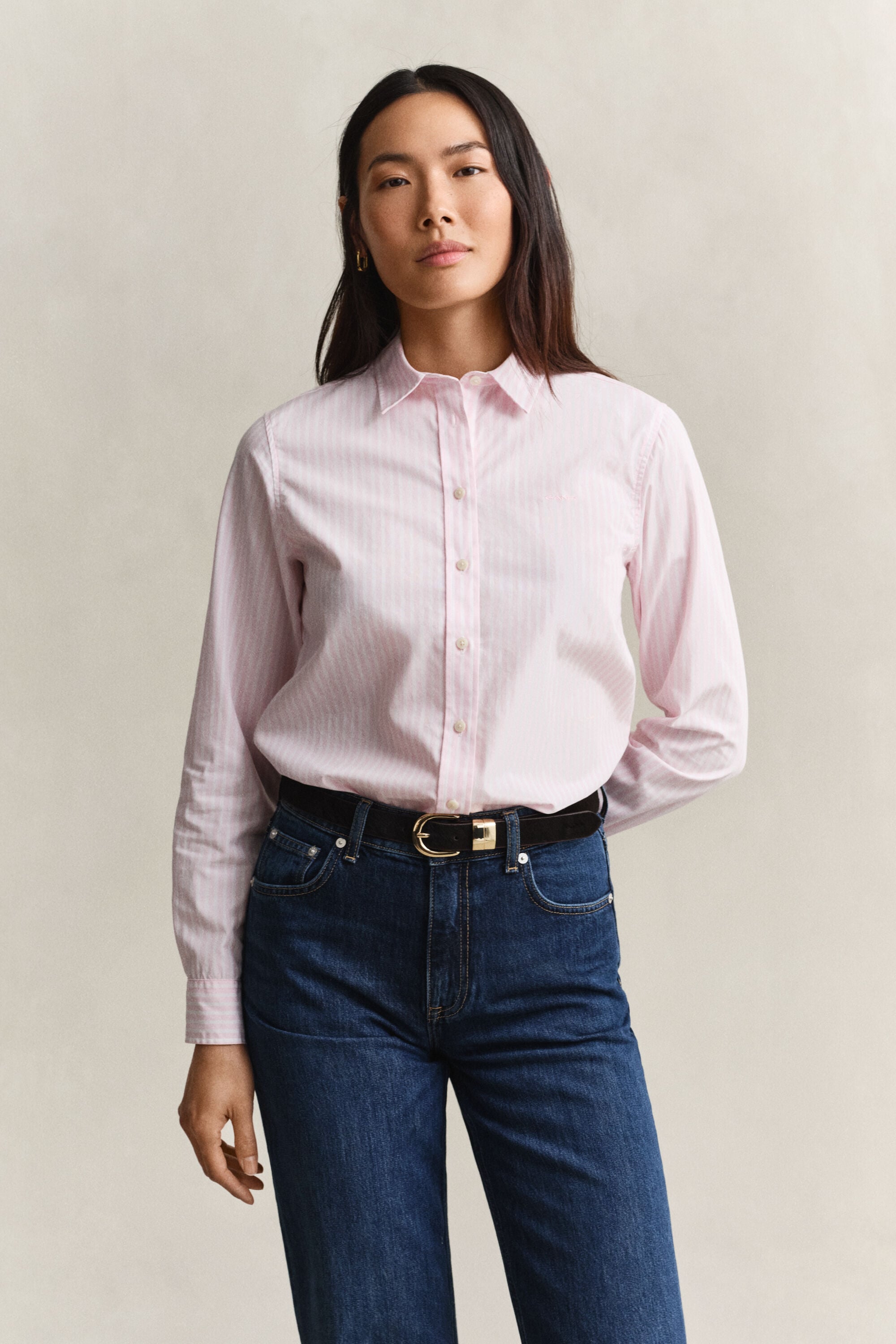 Camisa de popelina Regular Fit clásica de rayas