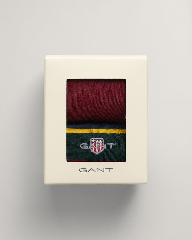 Caja de regalo con dos pares de calcetines a rayas