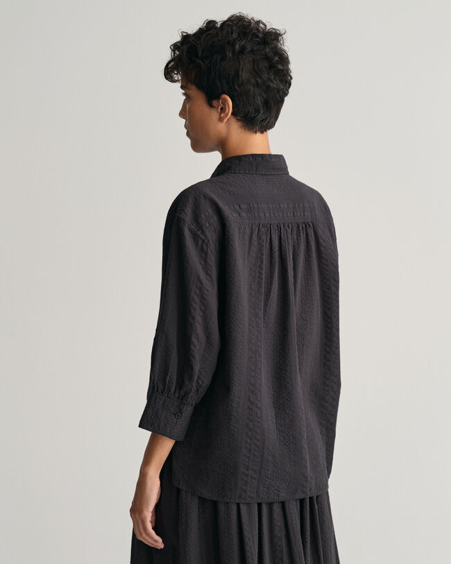 Camisa Relaxed Fit a rayas Seersucker Popover