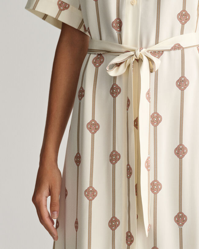 Vestido camisero estampado de manga corta