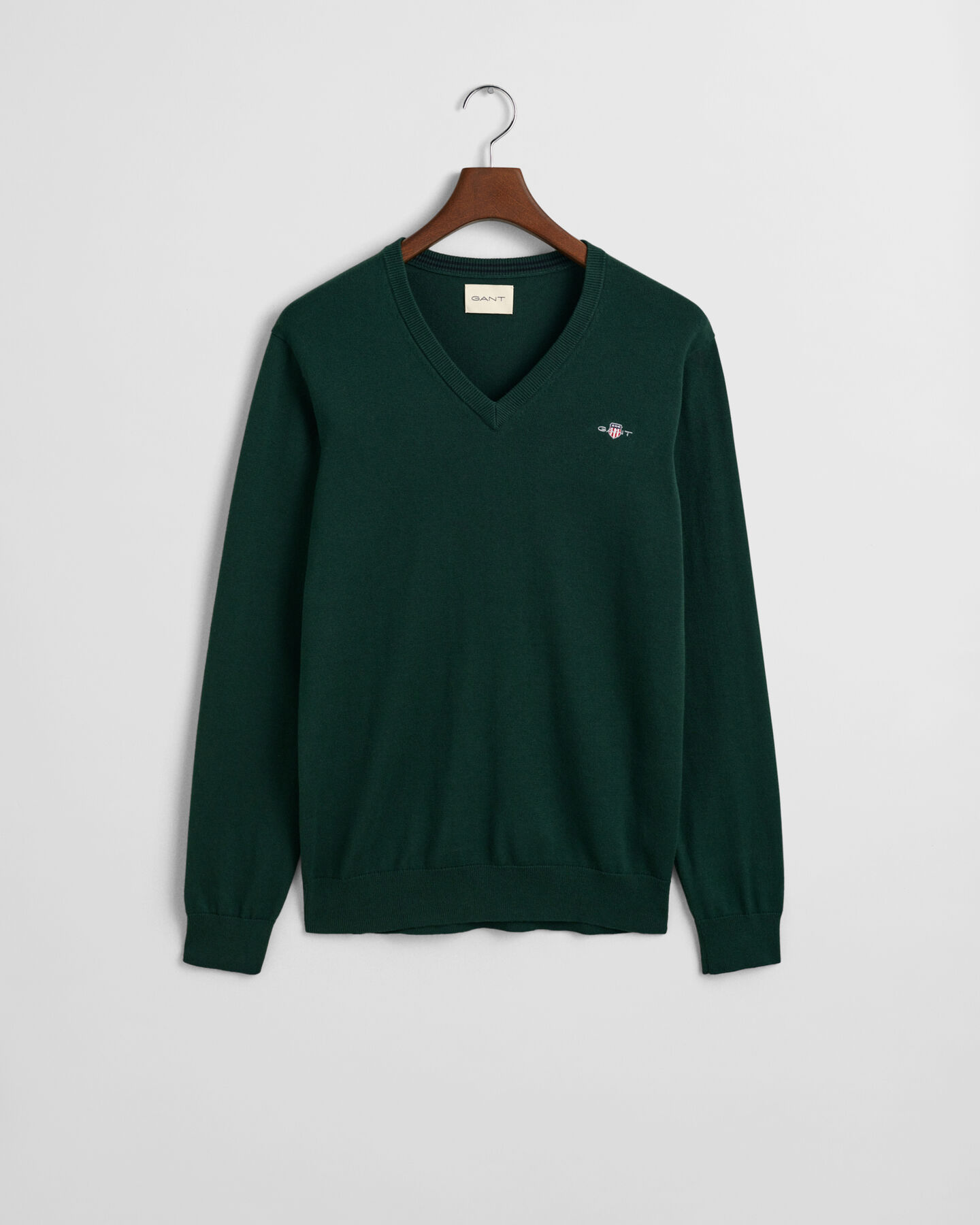 Jersey clásico de algodón con cuello de pico