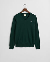 Jersey clásico de algodón con cuello de pico