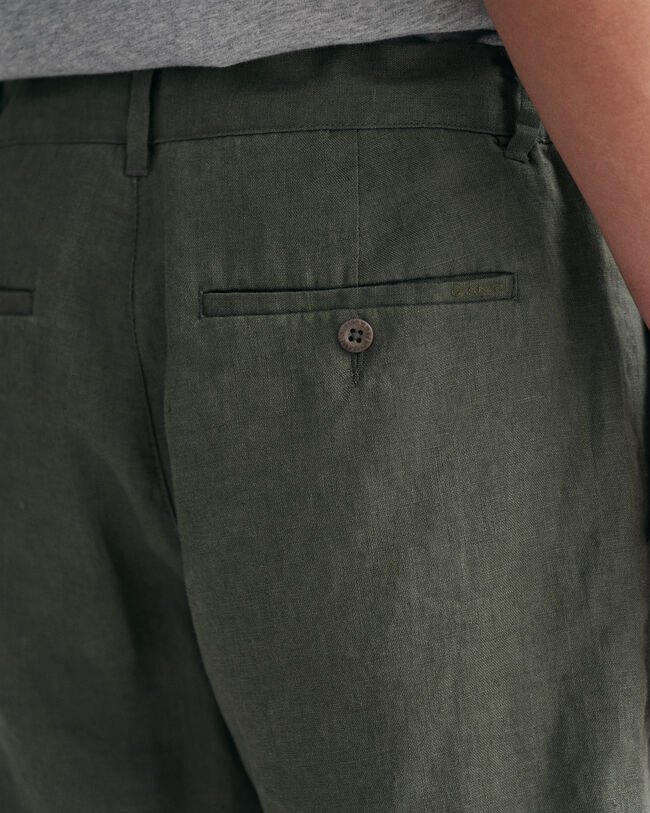 Pantalones cortos Relaxed Fit de lino con cord&oacute;n ajustable