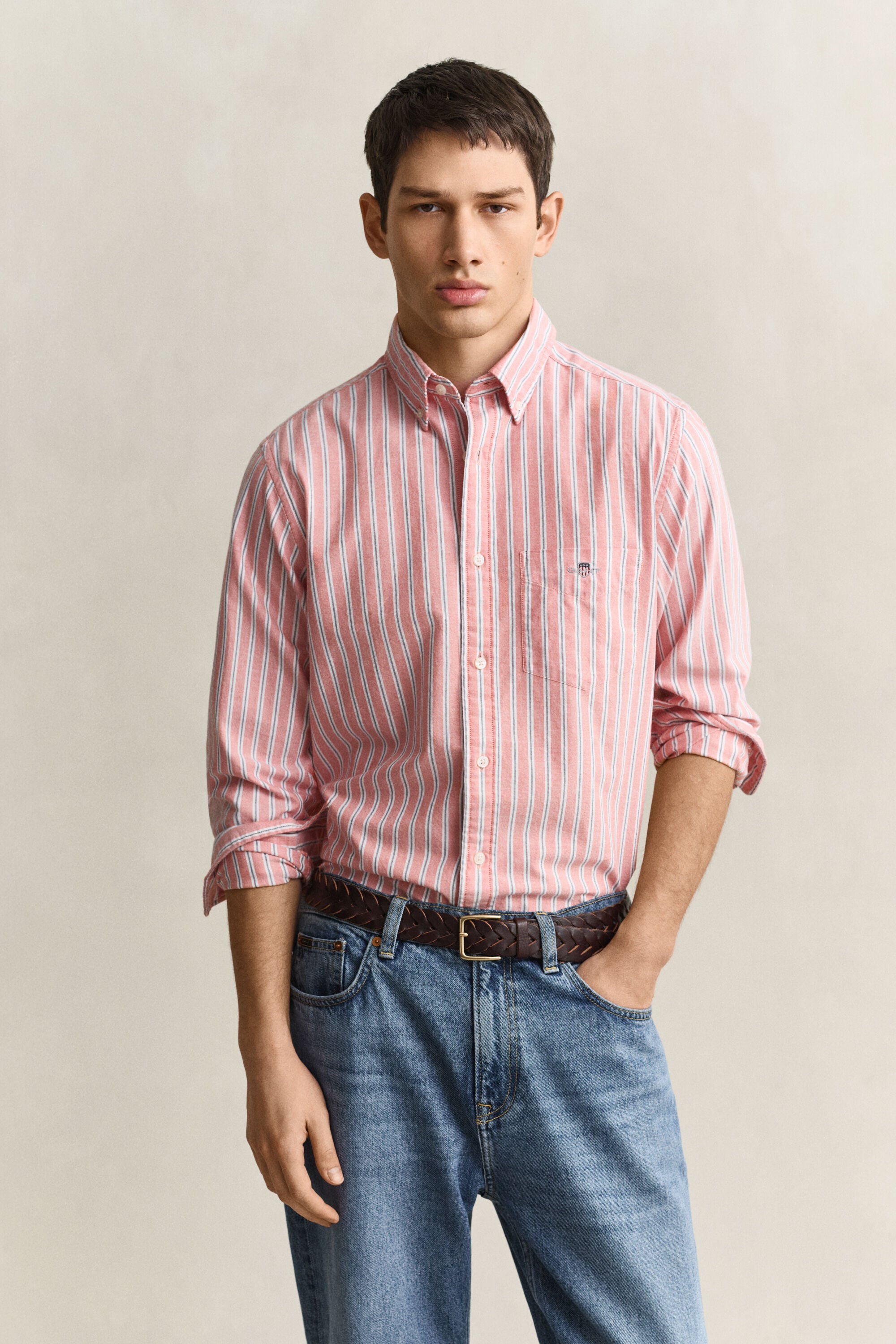 Camisa Oxford clásica a rayas