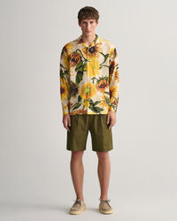 Pantalones cortos de traje en algod&oacute;n y lino