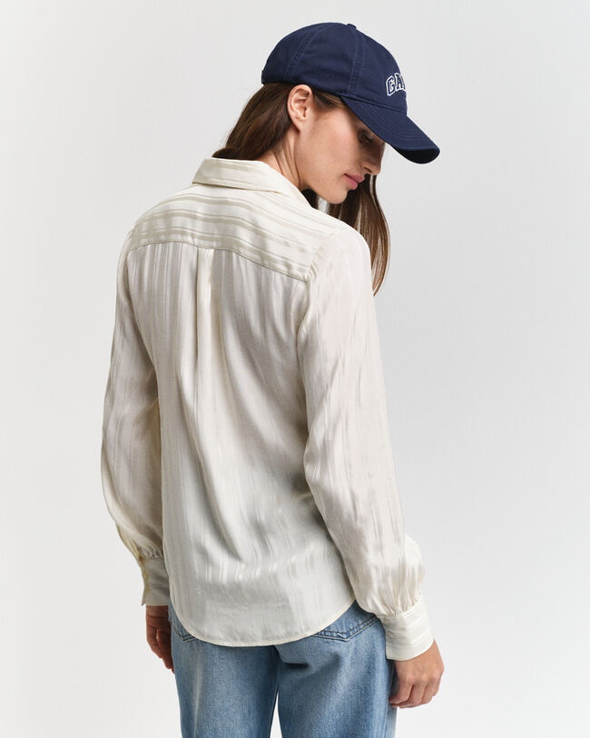 Camisa de sat&eacute;n a rayas Regular Fit