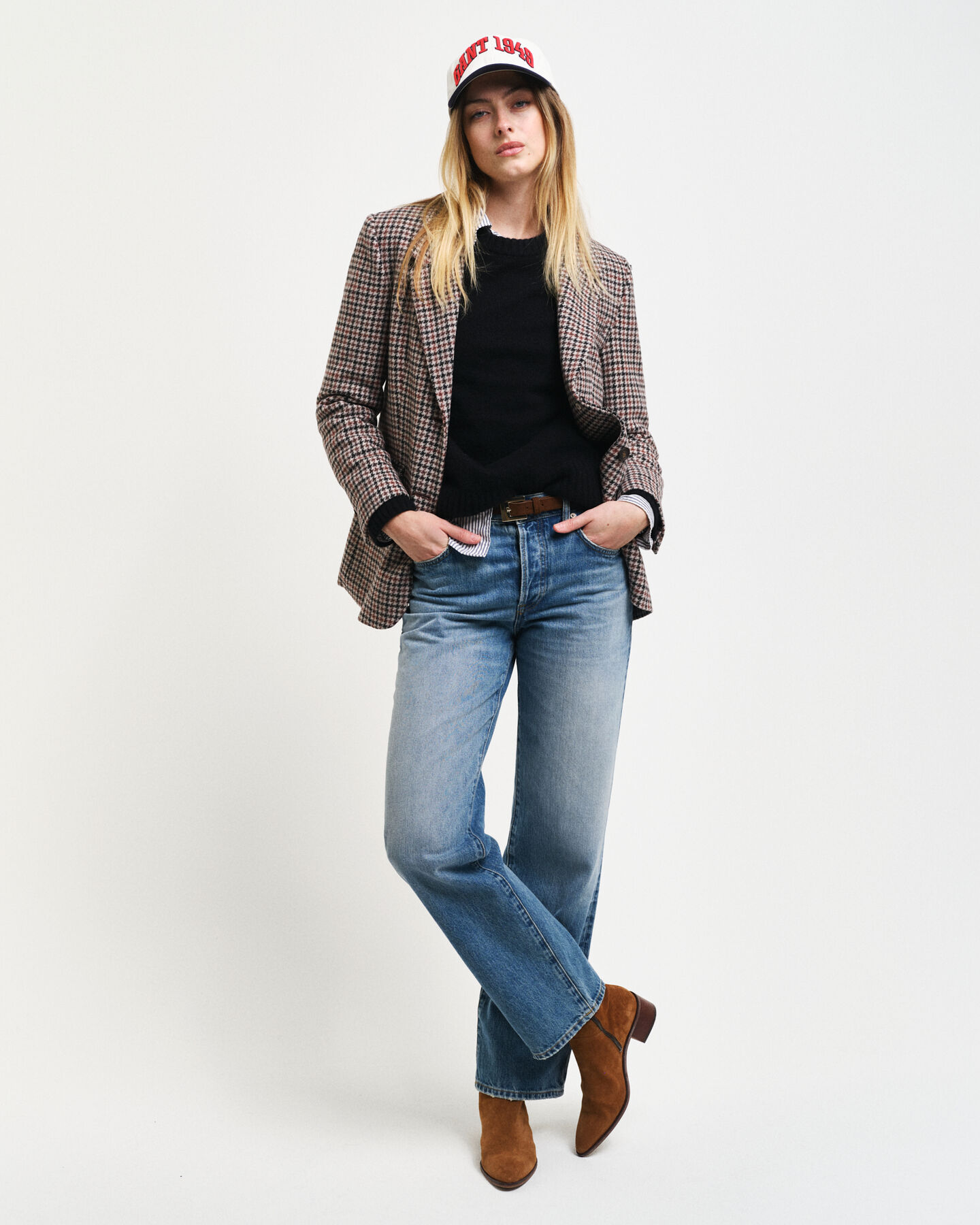 Americana Regular Fit con diseño de pata de gallo