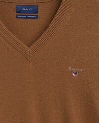 Jersey de cuello de pico en lana de oveja muy fina