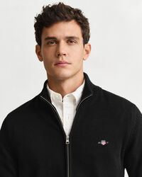 Cárdigan de algodón con cremallera Casual