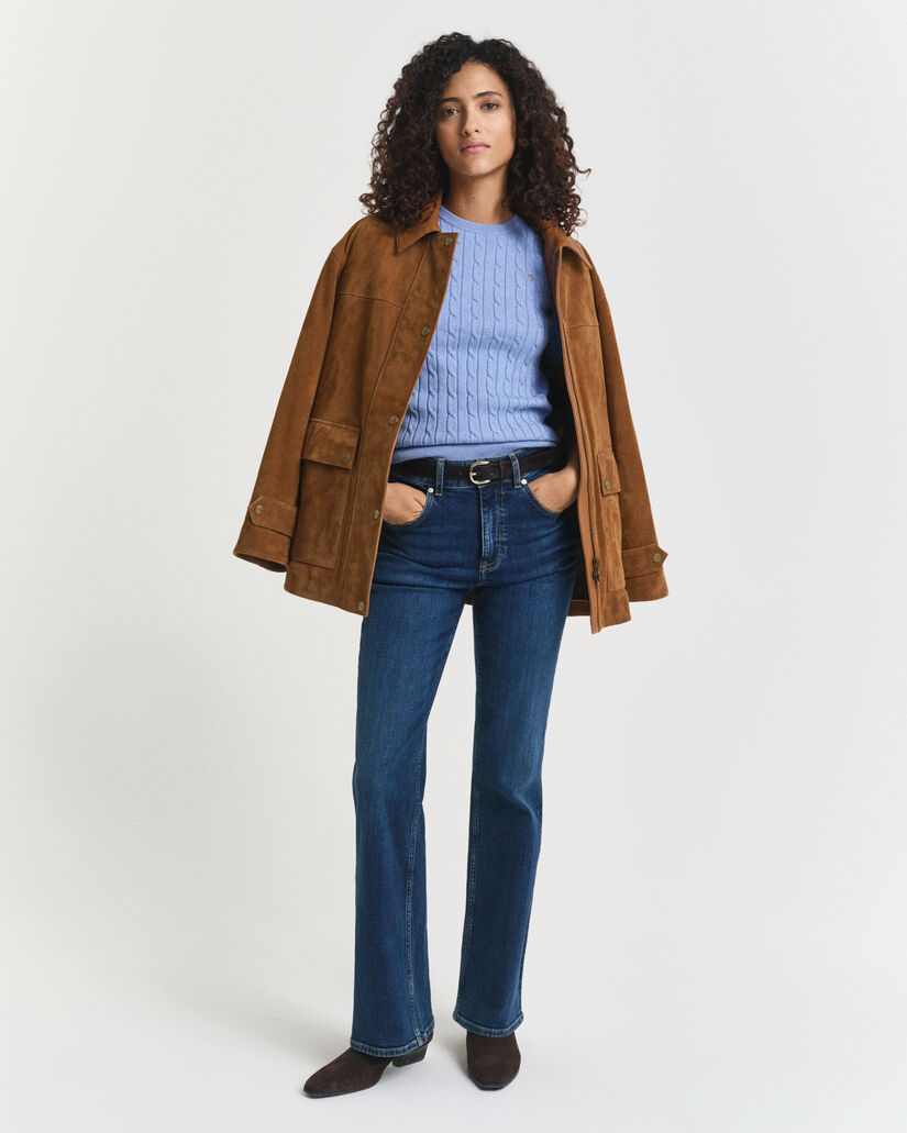 Jersey de punto de ochos en algodón elástico