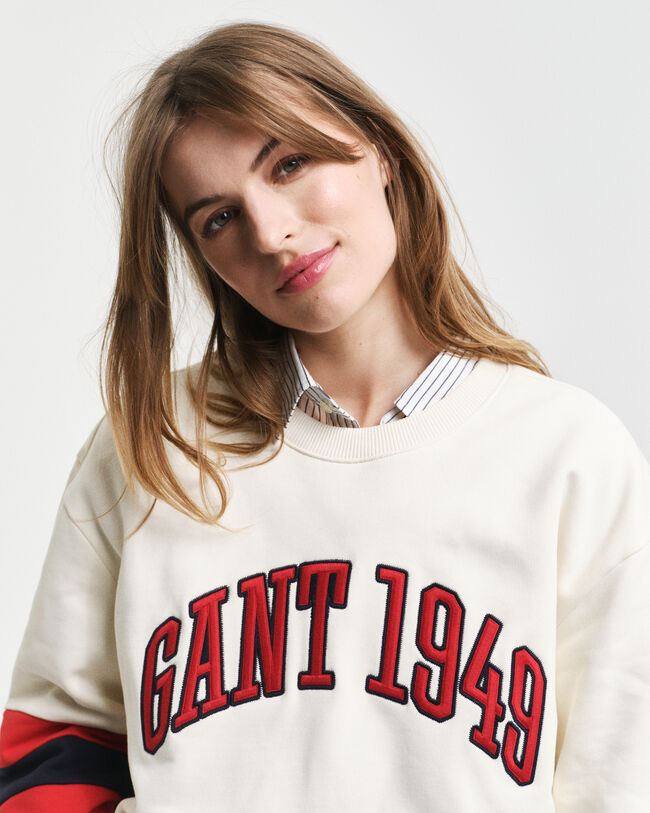 Sudadera de cuello redondo con bloques de color en las mangas