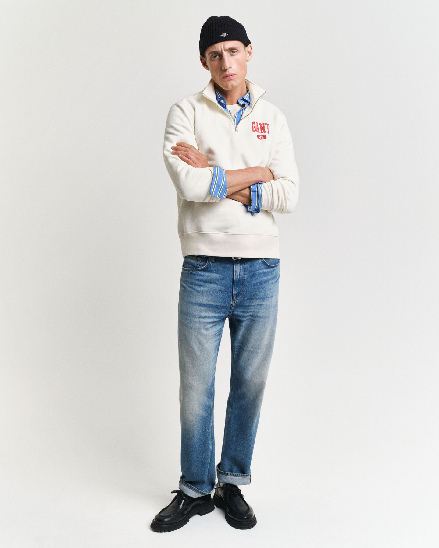 Sudadera con media cremallera y dise&ntilde;o GANT 49 Arch