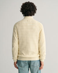 C&aacute;rdigan de algod&oacute;n a rayas con cremallera y textura