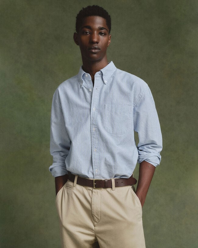 Camisa Oxford Relaxed Fit US Banker Stripe