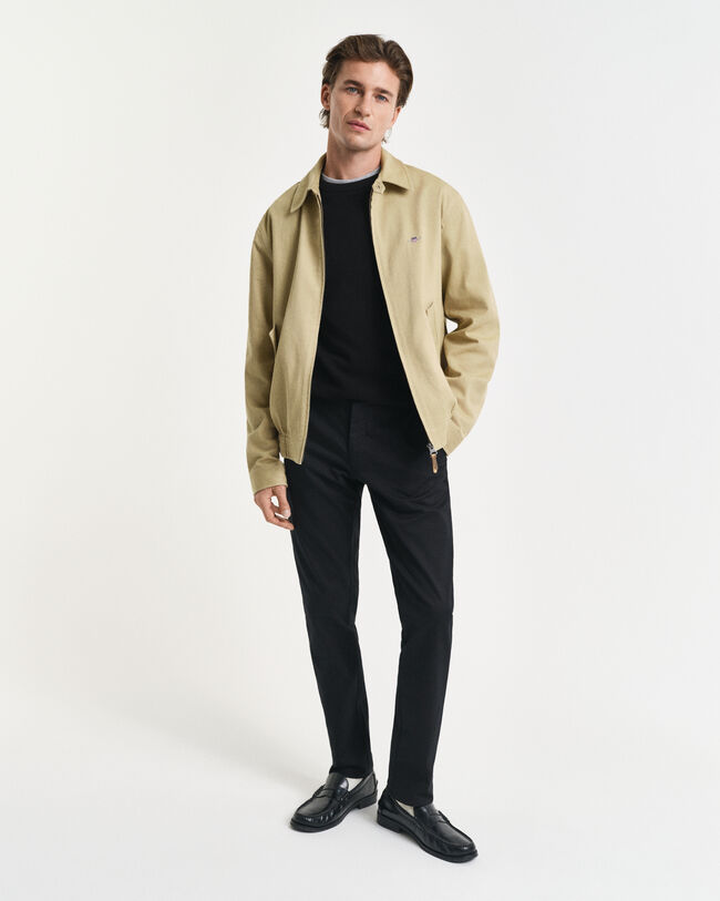 Jersey de cuello redondo en piqué de algodón