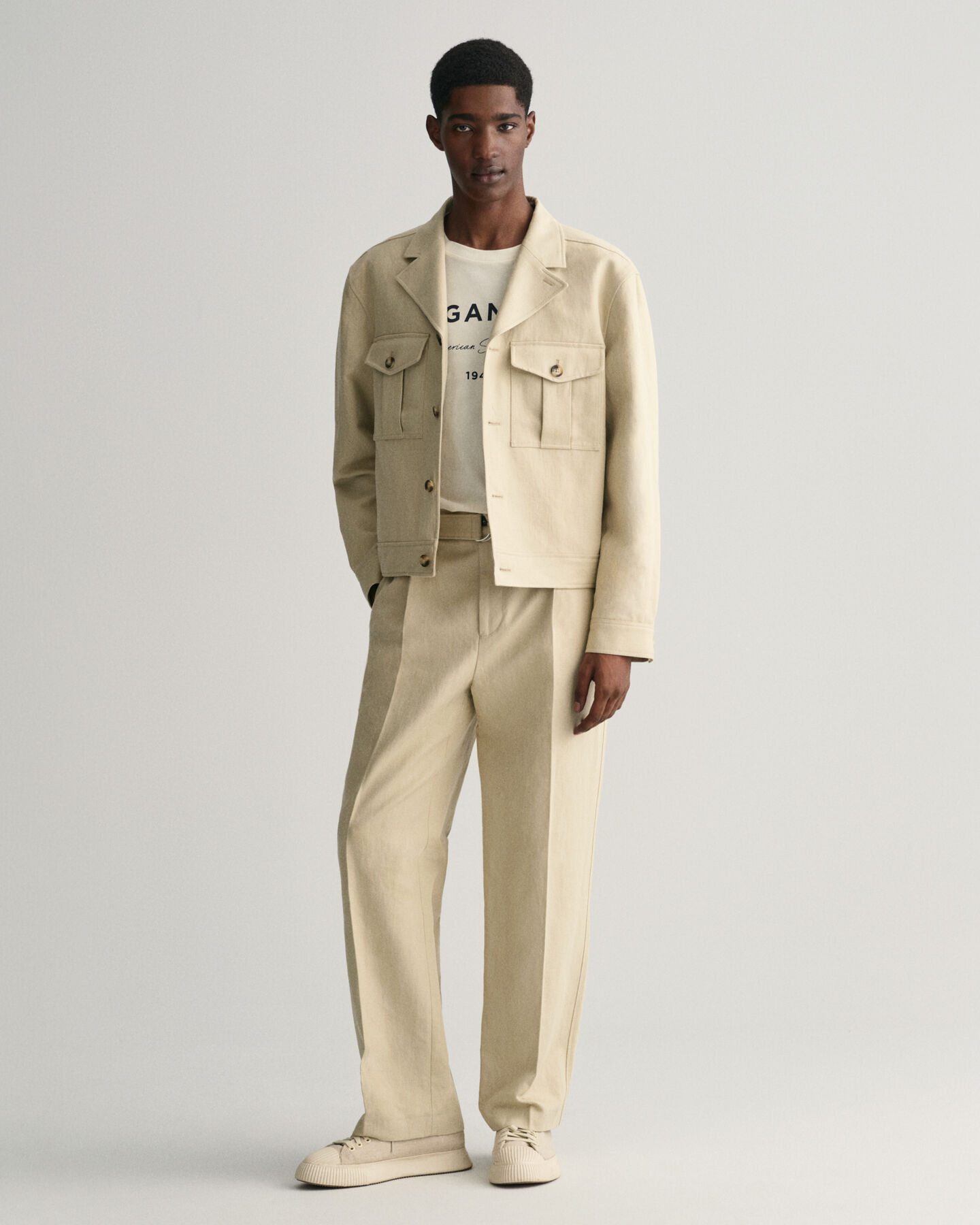 Americana de traje Relaxed Fit de algod&oacute;n y lino