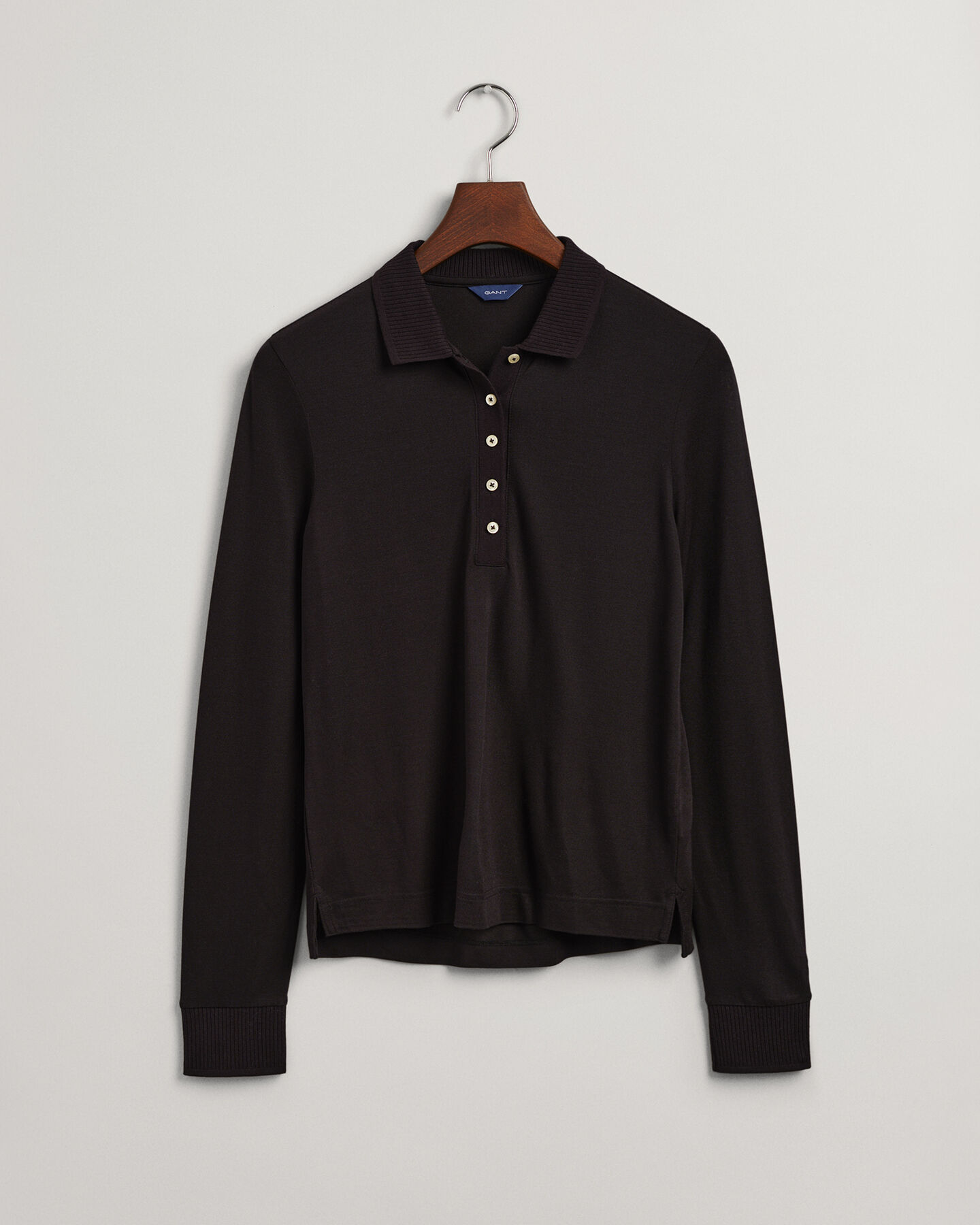 Polo de piqu&eacute; de manga larga Detail Collar