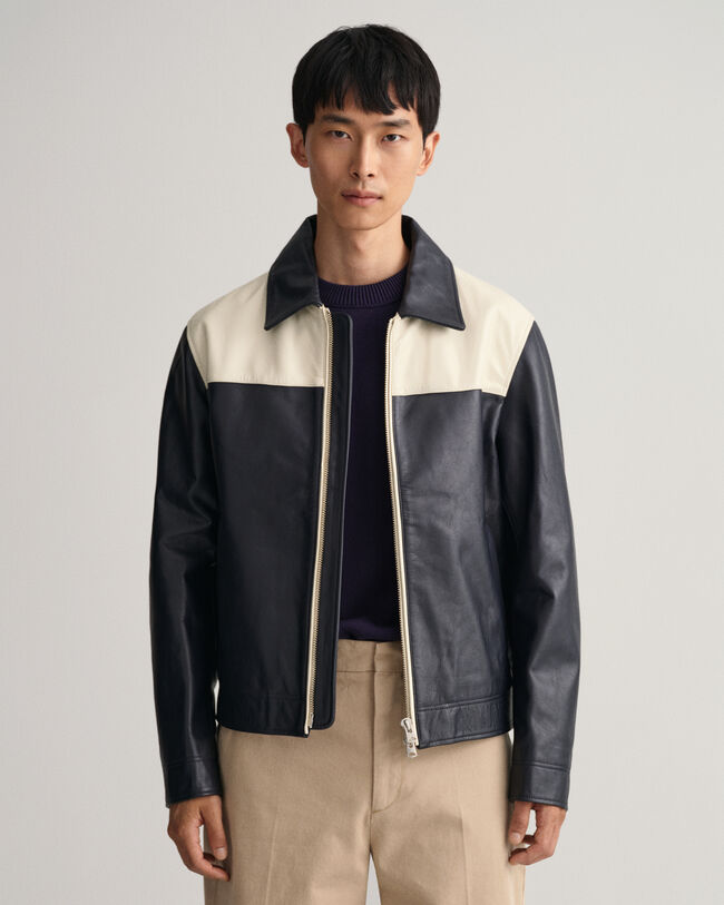 Cazadora corta de piel