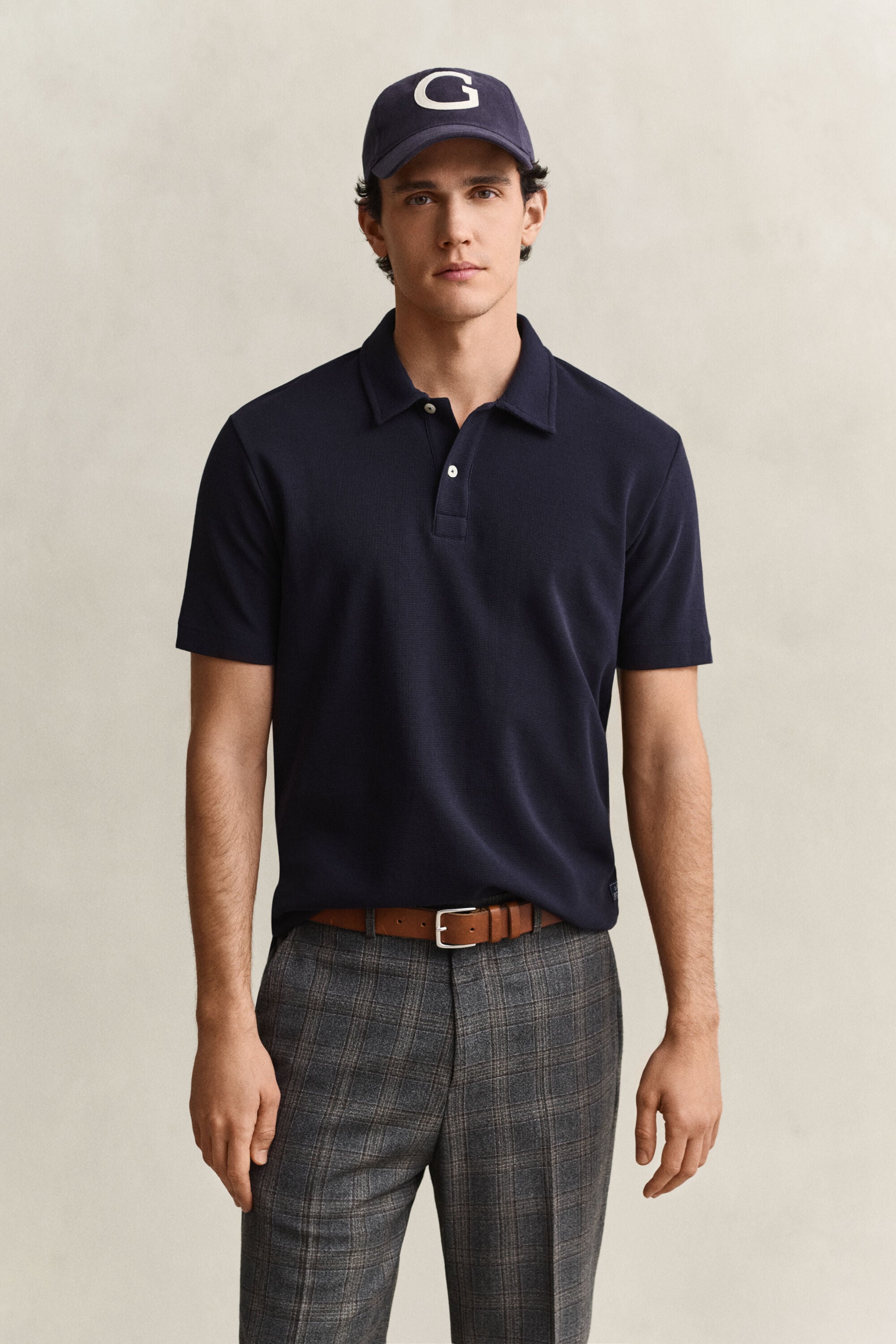 Polo con textura de nido de abeja