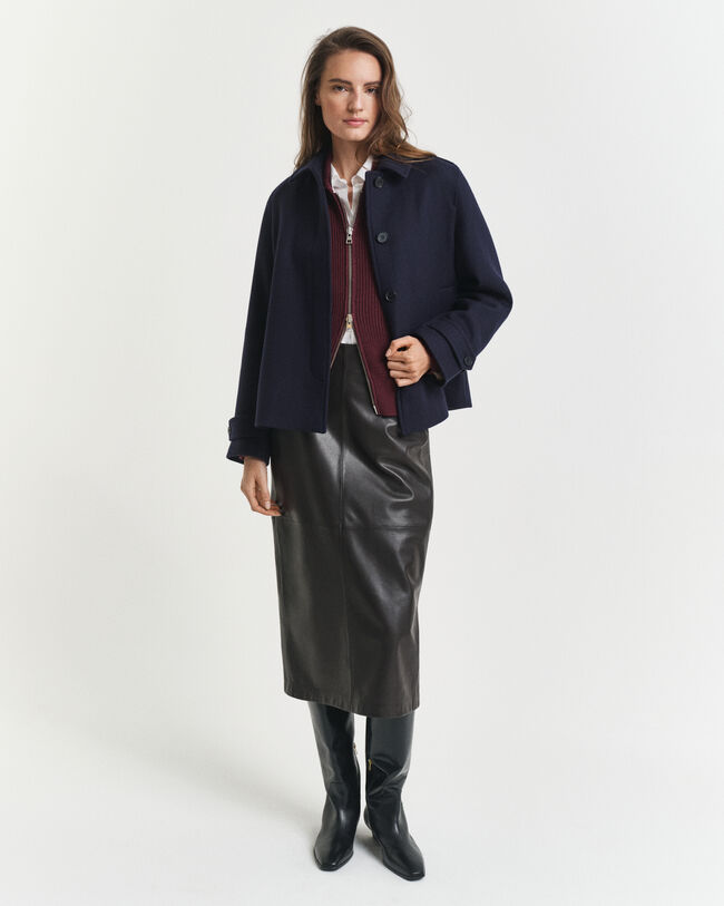 Falda de tubo midi en piel