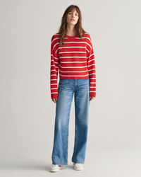 Jersey de cuello redondo y rayas