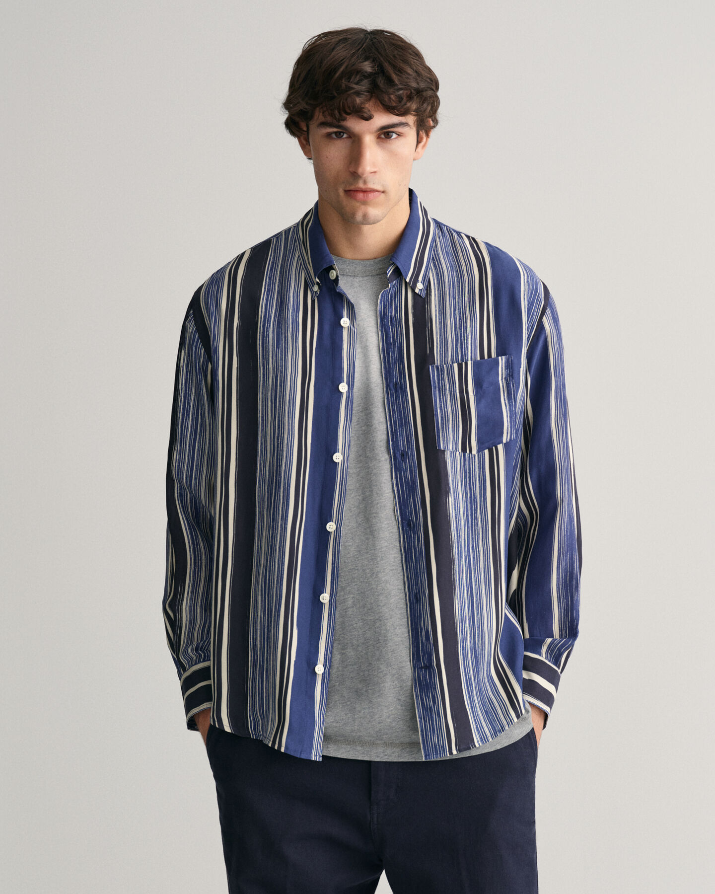 Camisa de seda estampada Relaxed Fit