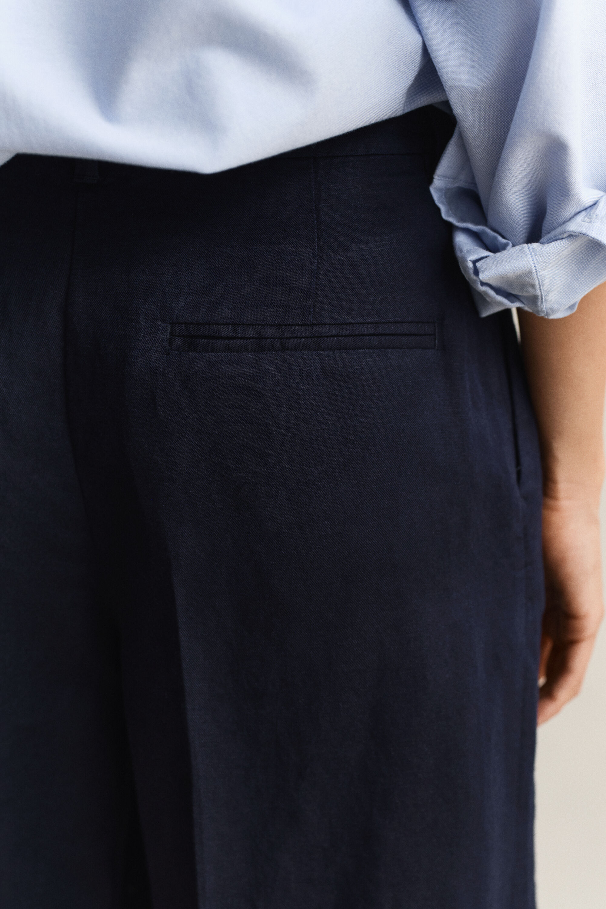 Pantalones cortos de vestir de mezcla de lino