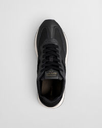 Zapatillas Bevinda de piel y sat&eacute;n