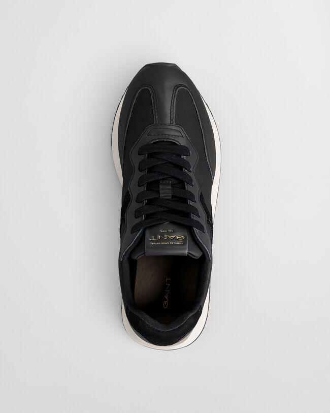 Zapatillas Bevinda de piel y sat&eacute;n