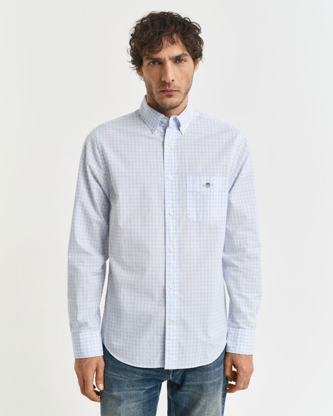 Camisa Regular Fit clásica de popelina a cuadros Vichy