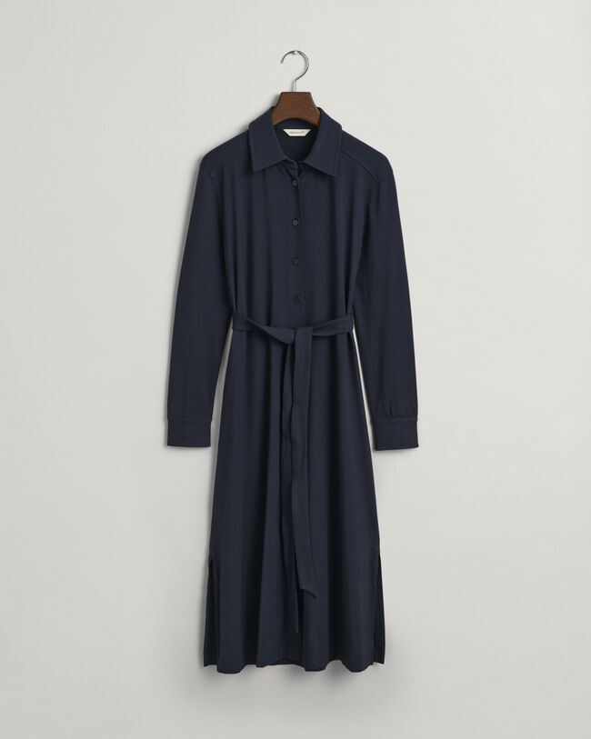 Vestido camisero Slim Fit de punto