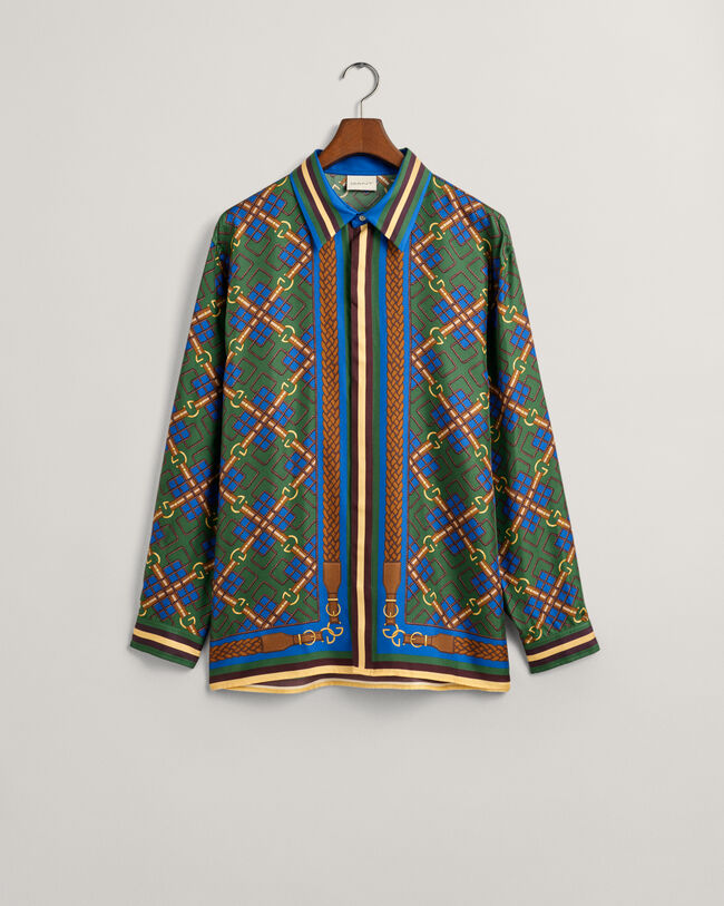 Camisa Relaxed Fit de seda Medallion