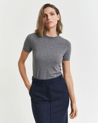 Jersey ligero de manga corta y cuello redondo