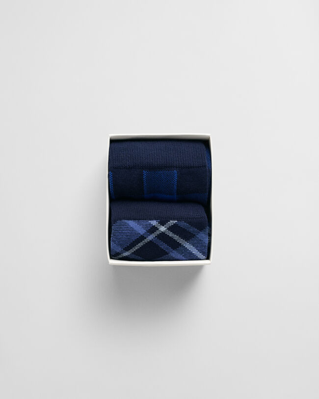 Caja de regalo con dos pares de calcetines a cuadros