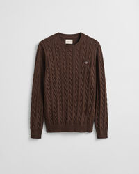 Jersey de cuello redondo y punto de ochos en algod&oacute;n