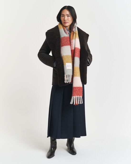 Bufanda de mezcla de lana de alpaca con diseño de cuadros