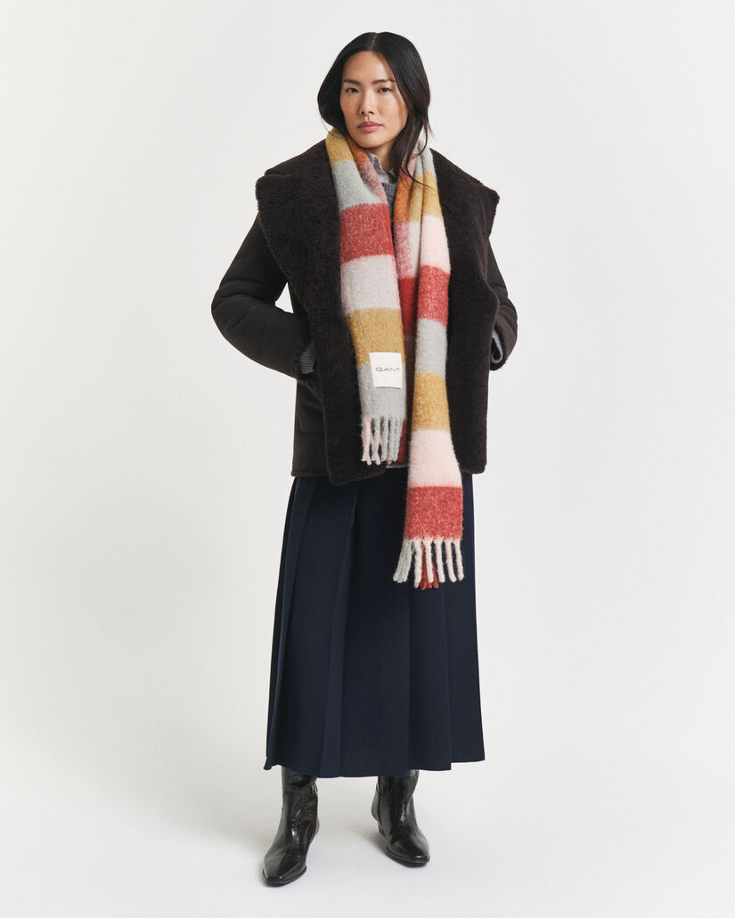 Bufanda de mezcla de lana de alpaca con diseño de cuadros