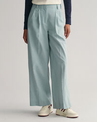 Pantalones de pinzas con talle alto y pernera ancha
