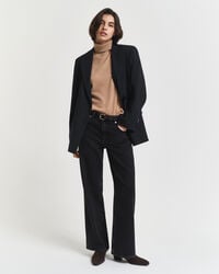 Jersey de cuello de cisne y manga corta de cachemir