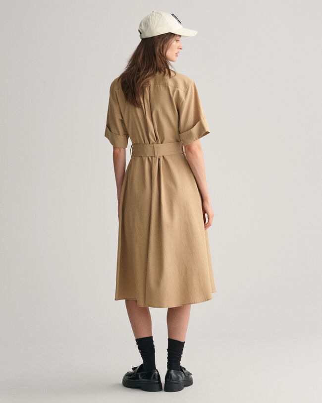 Vestido camisero de manga corta Utility