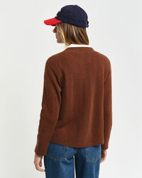 C&aacute;rdigan de cuello de pico con dise&ntilde;o de espiga