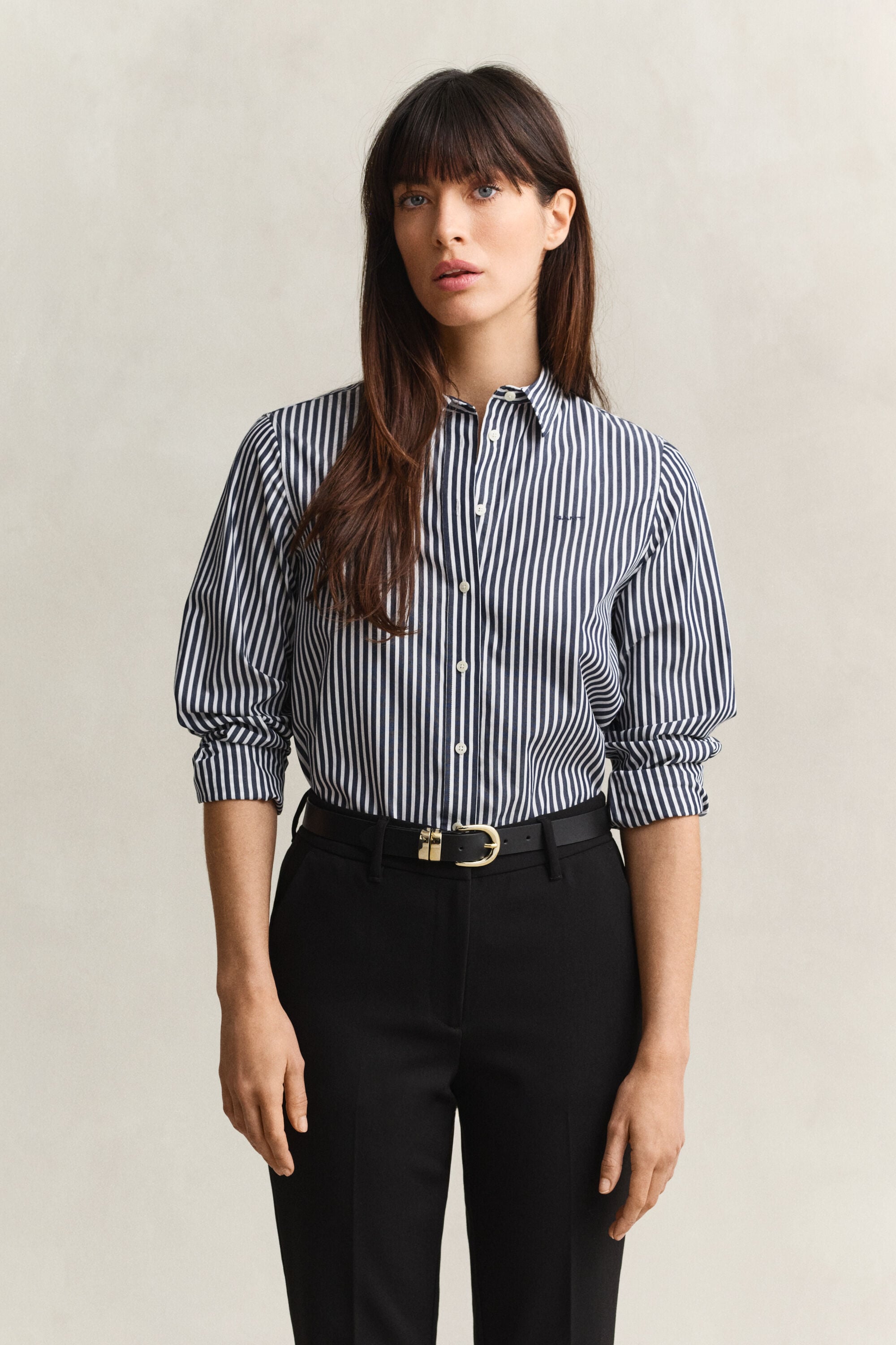 Camisa de popelina Regular Fit clásica de rayas