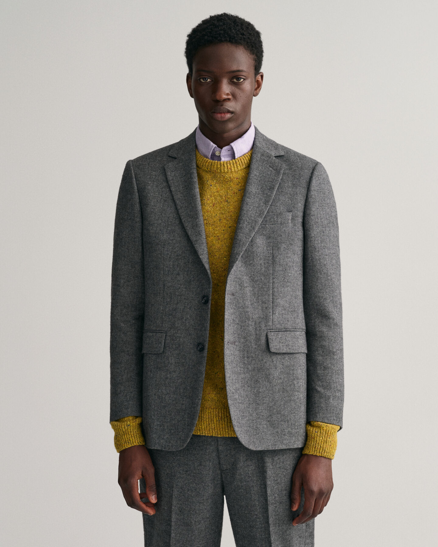 Americana de traje con diseño de espiga