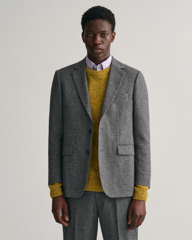 Americana de traje con diseño de espiga