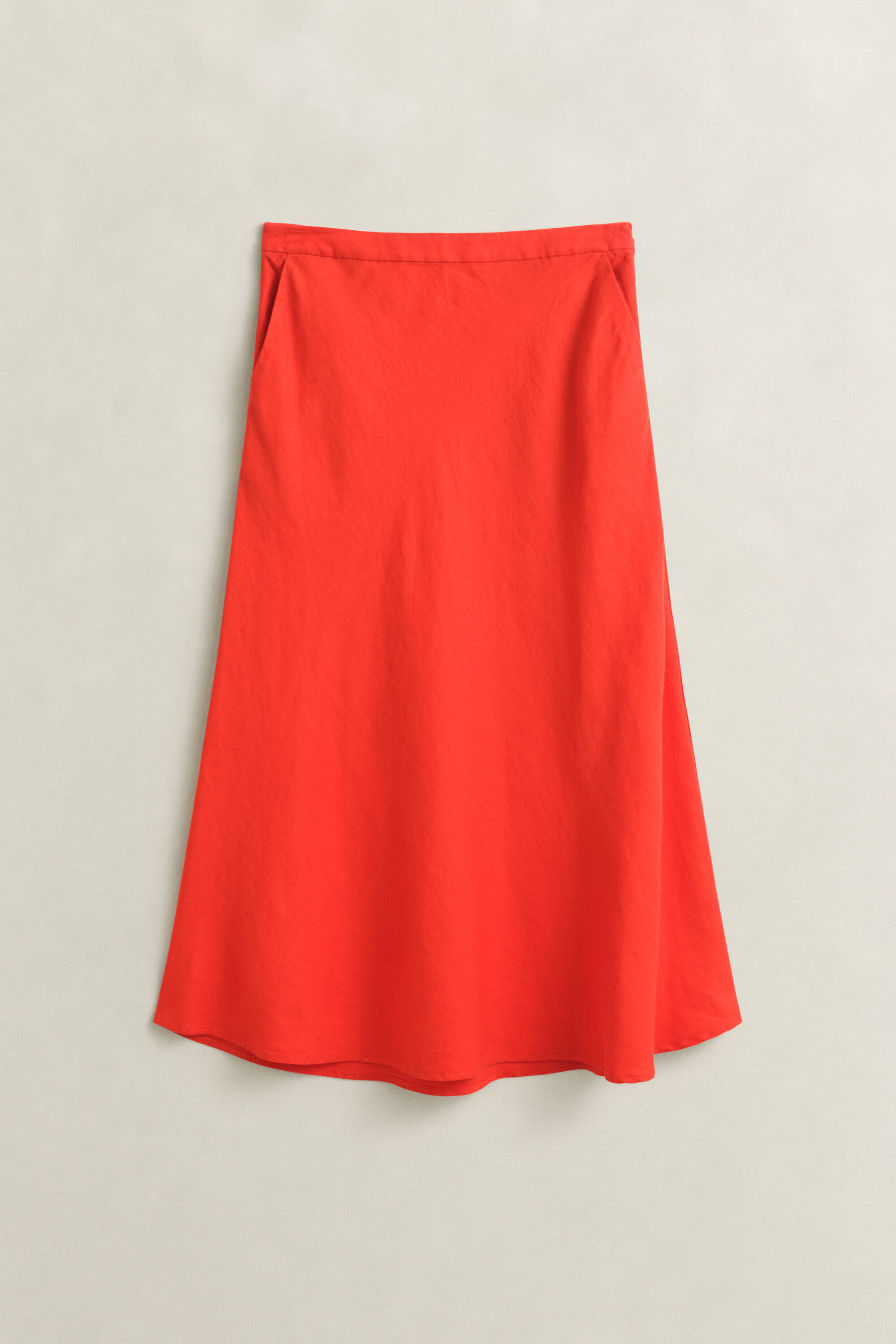 Falda en mezcla de lino con vuelo