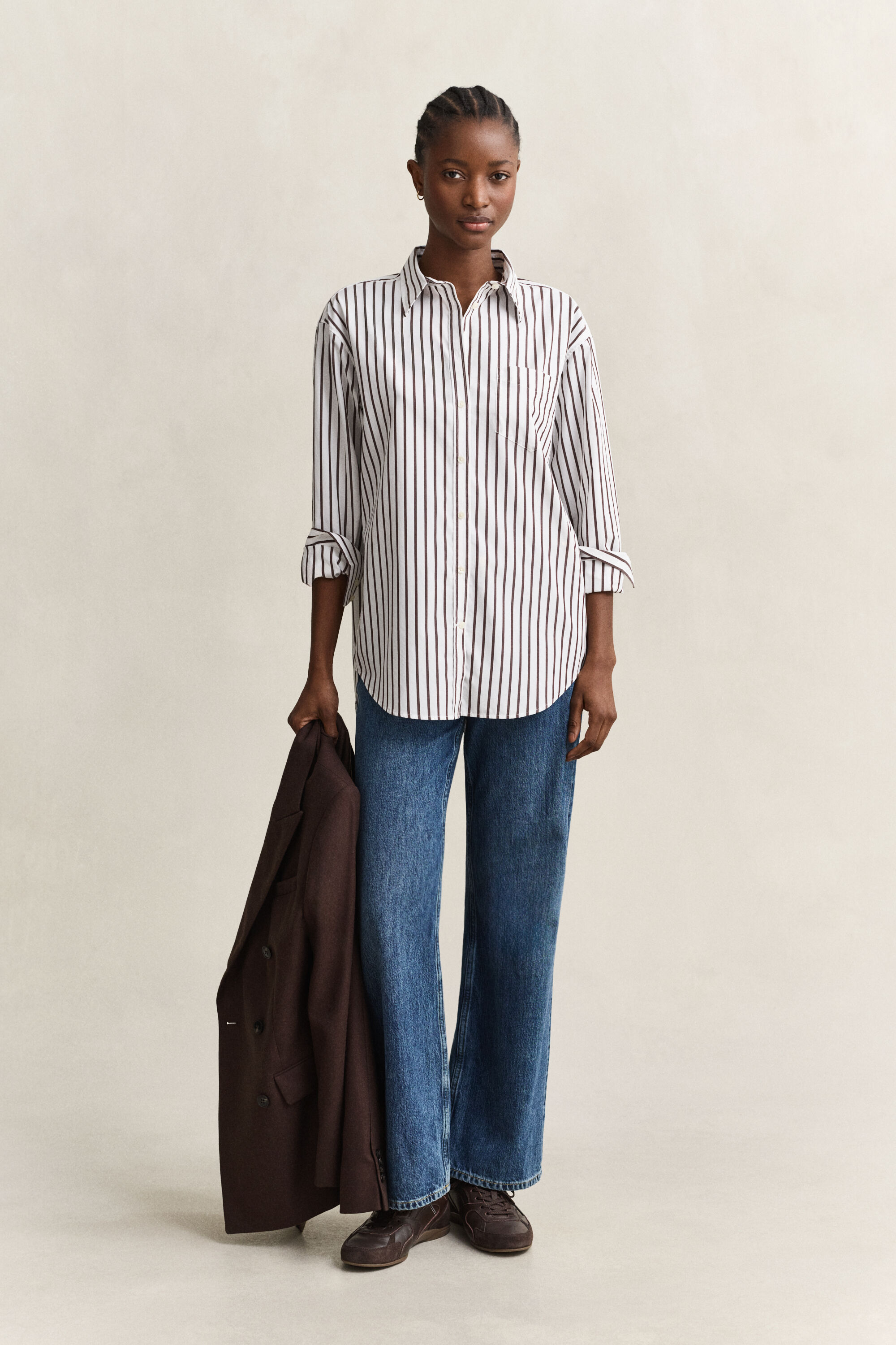 Camisa Relaxed Fit clásica de popelina a rayas