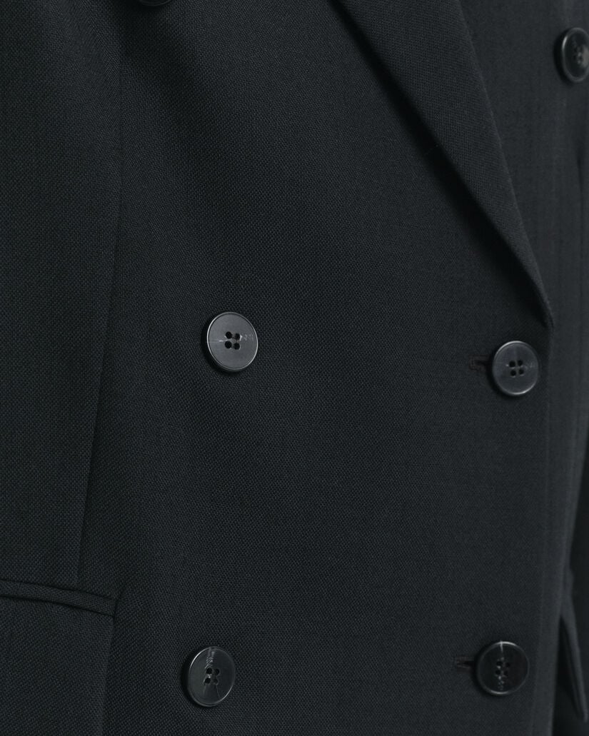 Americana Relaxed Fit de doble botonadura en mezcla de lana Hopsack